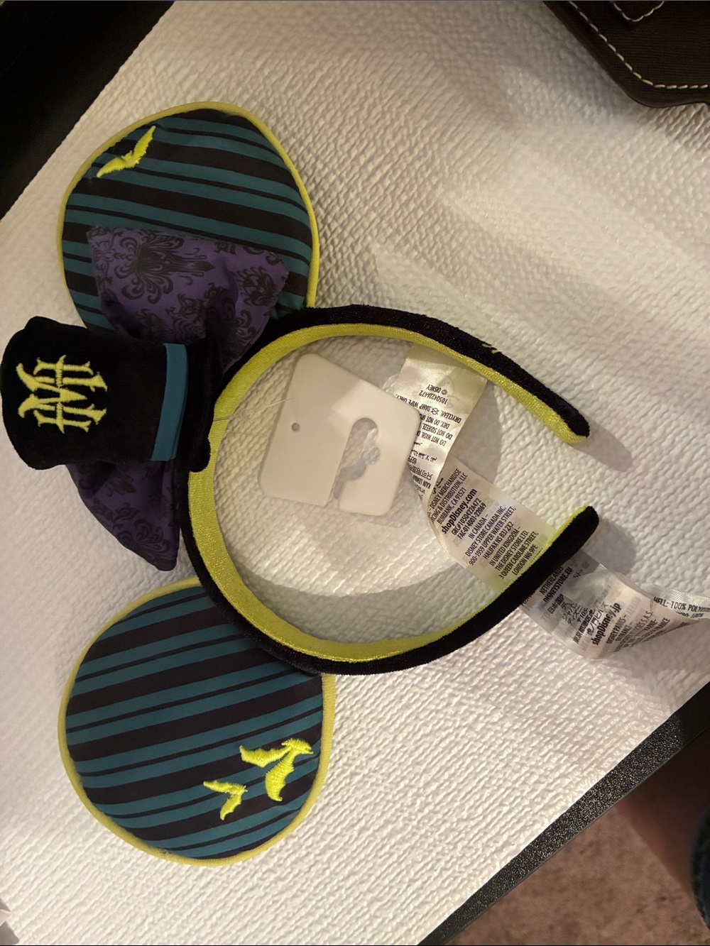 NWT Disney Mickey Ear Headband in Black and Teal with Lime Accents - Picture 3 of 4